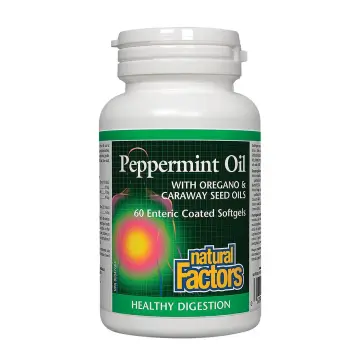 Natural Factors | Peppermint Oil With Oregano & Caraway Seeds Oils Enteric Coated Softgels