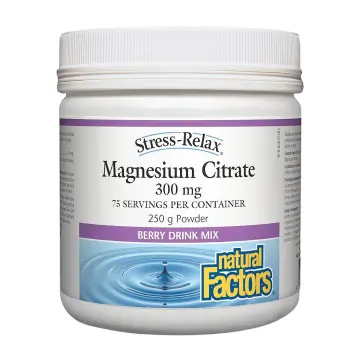 Natural Factors | Magnesium Citrate 300mg Berry Flavour Drink Mix Powder