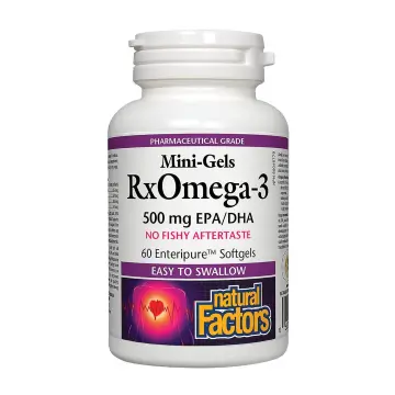 Natural Factors | RxOmega-3 Mini-Gels 500mg EPA/DHA Enteripure Softgels