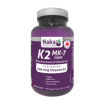 Naka Platinum | Vitamin K2 100mcg M-7 Form Vegetarian Capsules