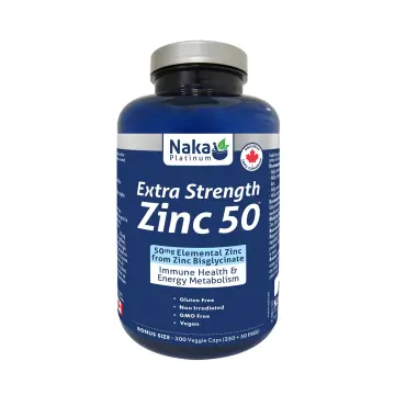 Naka Platinum | Extra Strength 50mg Zinc Bisglycinate Vegetarian Capsules