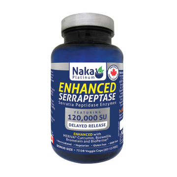 Naka Platinum | Enhanced Serrapeptase  120,000 SU Delayed Release Veggie Caps