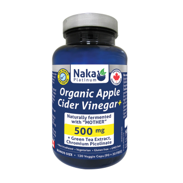 Naka Platinum | Organic Apple Cider Vinegar 500mg Vegetarian Capsules 120's