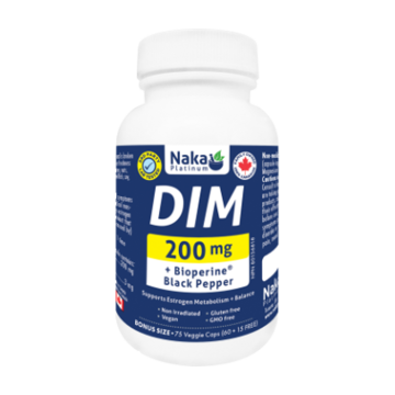 Naka Platinum | DIM 200mg + Bioperine Black Pepper Veggie Caps