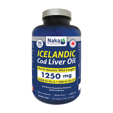 Naka Platinum | Icelandic Cod Liver Oil 1250mg Softgels 160's