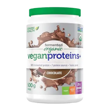 Genuine Health | Fermented Organic Vegan Chocolate Proteins+ Powder