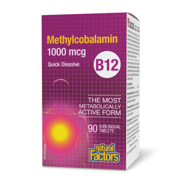 Natural Factors | Vitamin B12 Methylcobalamin 1000mcg Sublingual Tablets