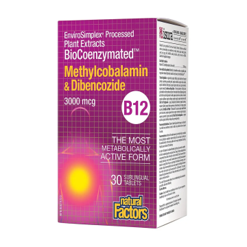Natural Factors | BioCoenzymated Methylcobalamin & Dibencozide B12 3000mcg Sublingual Tablets