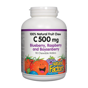 Natural Factors | Vitamin C 500mg Mixed Berry Chewable Wafers