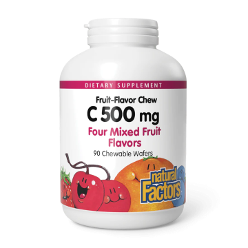 Natural Factors | Vitamin C 500mg Mixed Fruit Chewable Wafers