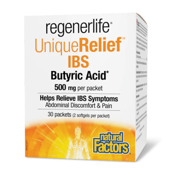 Natural Factors | Regenerlife UniqueRelief IBS Butyric Acid 500mg Packets 30's