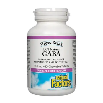 Natural Factors | GABA 100mg Tropical Fruit Flavour Chewable Tablets