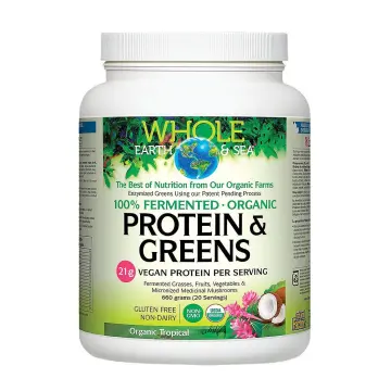 Natural Factors | Whole Earth & Sea Fermented & Organic Tropical Flavour Protein & Greens Powder
