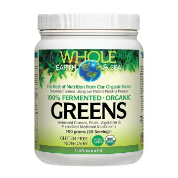 Natural Factors | Whole Earth & Sea Fermented & Organic Unflavoured Greens Powder