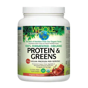 Natural Factors | Whole Earth & Sea Fermented & Organic Chocolate Flavour Protein & Greens Powder