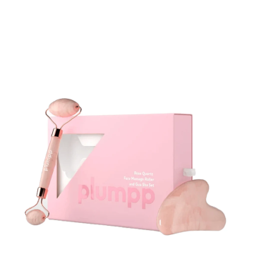 Plumpp | Rose Quartz Face Massage Roller & Gua Sha Set