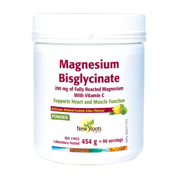New Roots | Magnesium Bisglycinate Lemon-Lime Fully Reacted Powder 454g