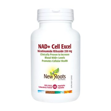 New Roots | NAD+ Cell Excel Nicotinamide Riboside 250mg Vegetarian Capsules 60's