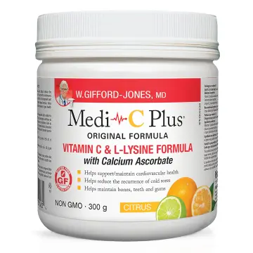 Medi-C Plus | Original Formula Vitamin C & L-Lysine With Calcium Ascorbate Citrus Flavour Powder