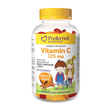 Preferred Nutrition | Vitamin C 125mg Citrus & Peach Flavoured Gummies 180's
