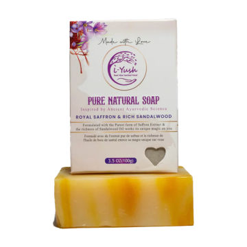 I-Yush Naturals | Royal Saffron & Rich Sandalwood Natural Bar Soap 100g