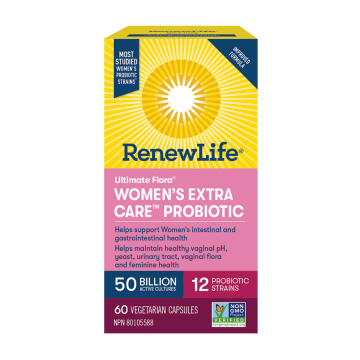 Renew Life | Ultimate Flora Women's Extra Care 50 Billion Live Cultures Probiotic Vegetarian Capsules