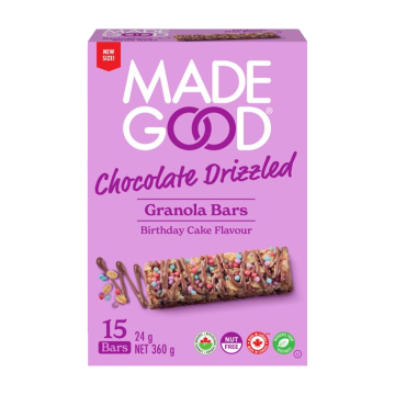 Made Good | Chocolate Drizzled Birthday Cake Flavour Granola Bars 15x24g