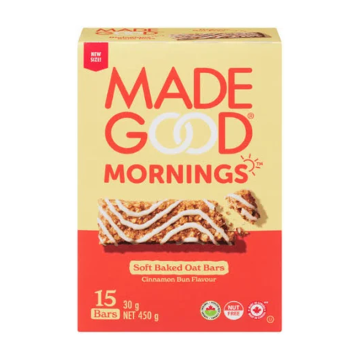 Made Good | Mornings Cinnamon Bun Soft Baked Oat Bars 15x30g
