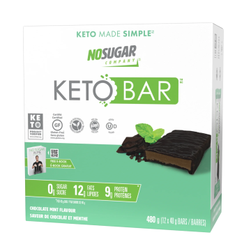 No Sugar Company | Chocolate Mint Keto Bar Box(12x40g) Net Wt. 480g