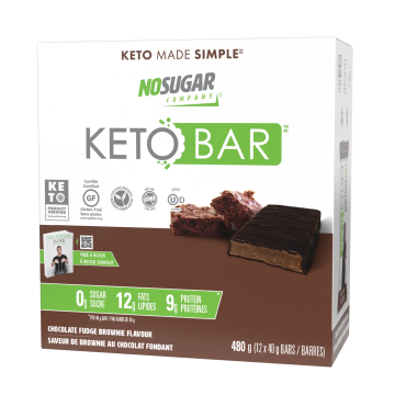 No Sugar | Chocolate Fudge Brownie Keto Bar Box(12x40g) Net Wt. 480g