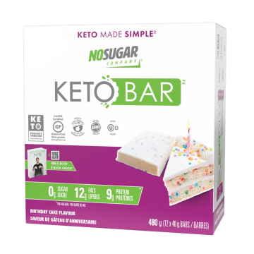 No Sugar Company | Birthday Cake Keto Bar Box(12x40g) Net Wt. 480g
