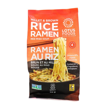 Lotus Foods | Millet & Brown Rice Ramen Red Miso Soup 80g