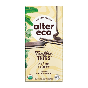 Alter Eco | Creme Brulee Truffle Thins Chocolate Bar 84g