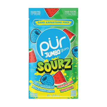 Pur | Blue Raspberry/Watermelon Jumbo Gum Bag 81g