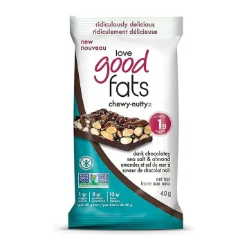 Love Good Fats | Chewy Dark Chocolatey Sea Salt & Almond Bar