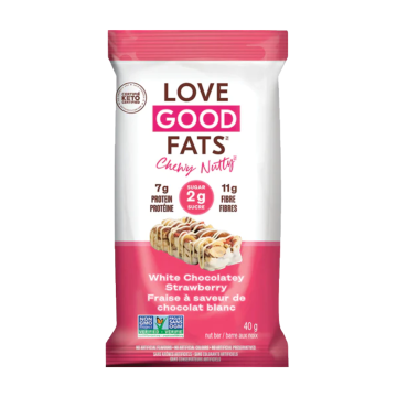 Love Good Fats | Chewy White Chocolatey Strawberry Bar 40g