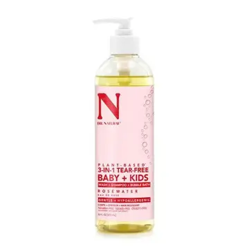 Dr Natural | Plant Based 3-In-1 Tear-Free Baby & Kids Rosewater Wash, Shampoo & Bubble Bath