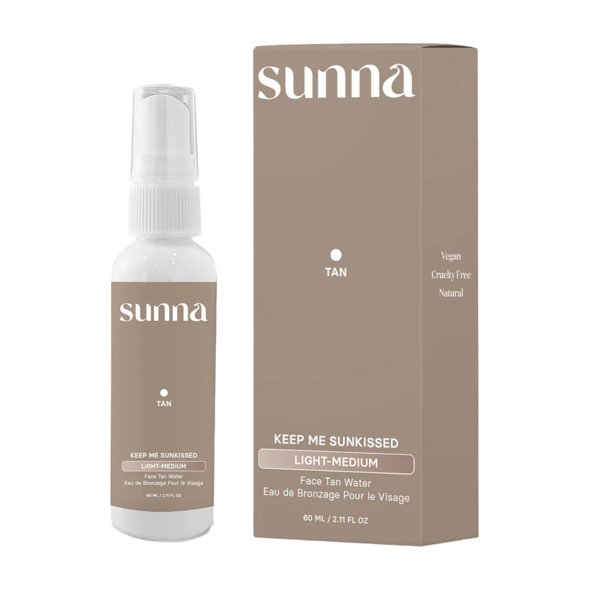 Sunna Tan | Light-Medium Sunless Face Tan Water 60ml
