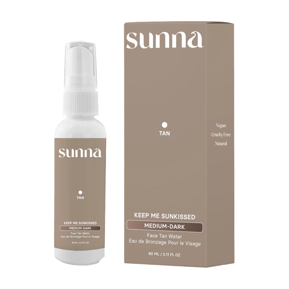 Sunna Tan | Medium-Dark Sunless Face Tan Water 60ml