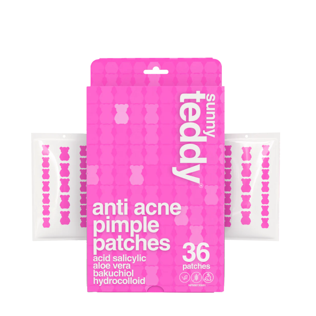 Sunny Teddy | Anti Acne Patches Pink Teddies 36-Count