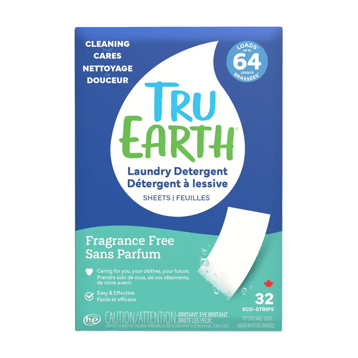 Tru Earth | Eco-Strips Fragrance Free Laundry Detergent 32 Loads