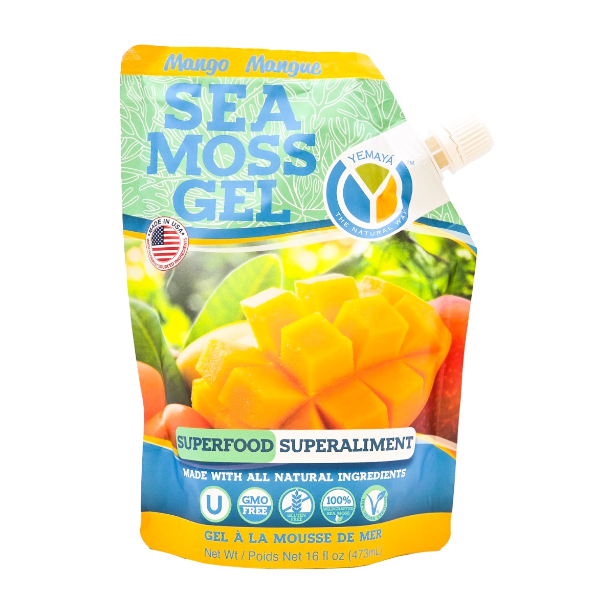 Yemaya Organic | Mango Sea Moss Gel 473ml