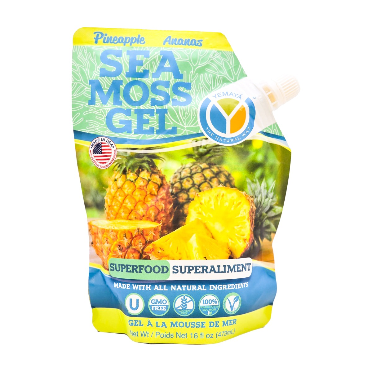 Yemaya Organic | Pineapple Sea Moss Gel 473ml