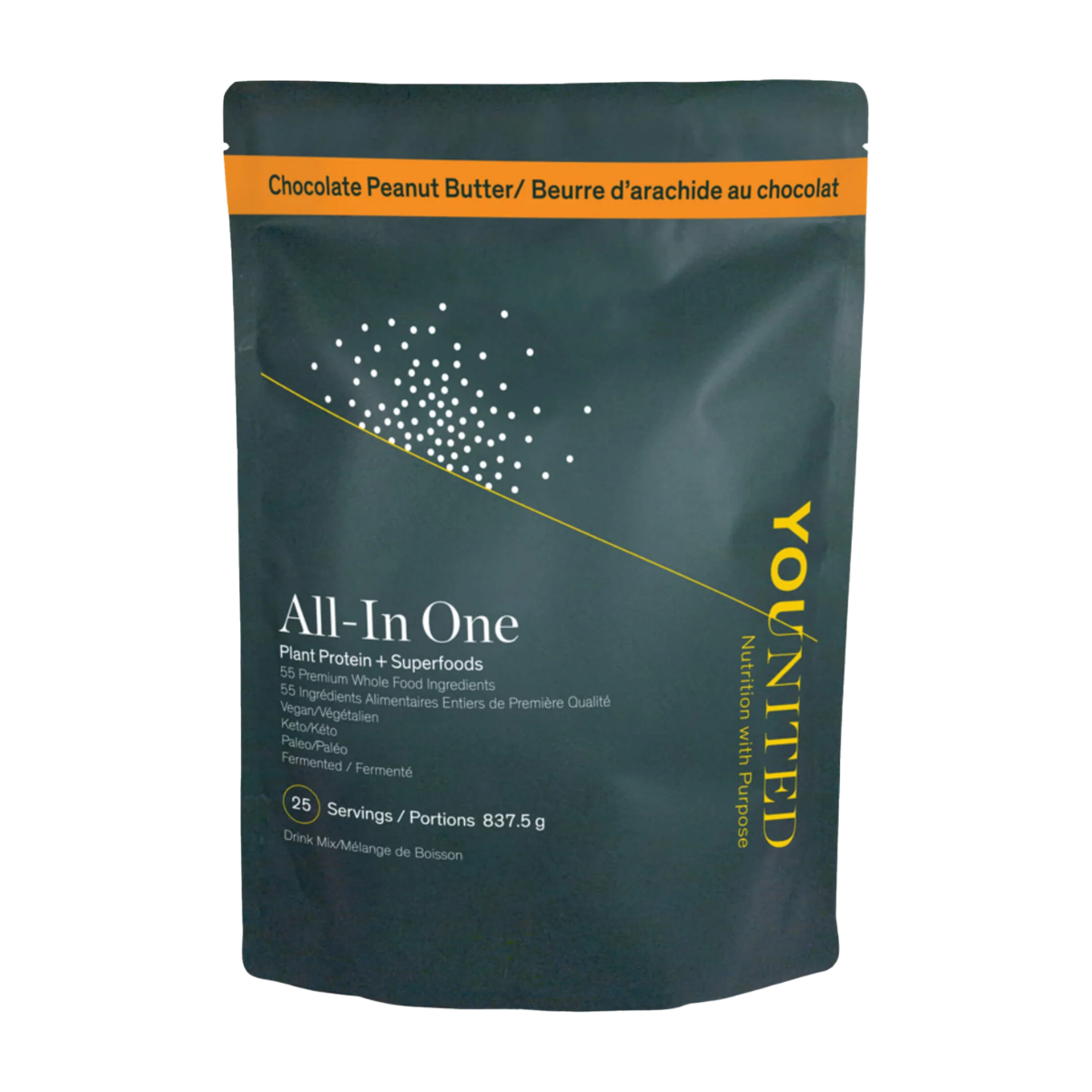 Younited | Chocolate Peanut Butter All-In One Plant Protein+Superfoods Drink Mix 837g