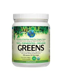 Natural Factors | Whole Earth & Sea Fermented & Organic Unflavoured Greens Powder