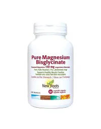 New Roots | Pure Magnesium Bisglycinate 130mg Fully Reacted 60 Vegetarian Capsules